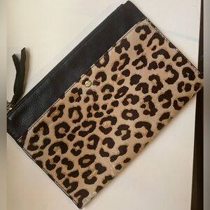 J. Crew Leather - Suede clutch